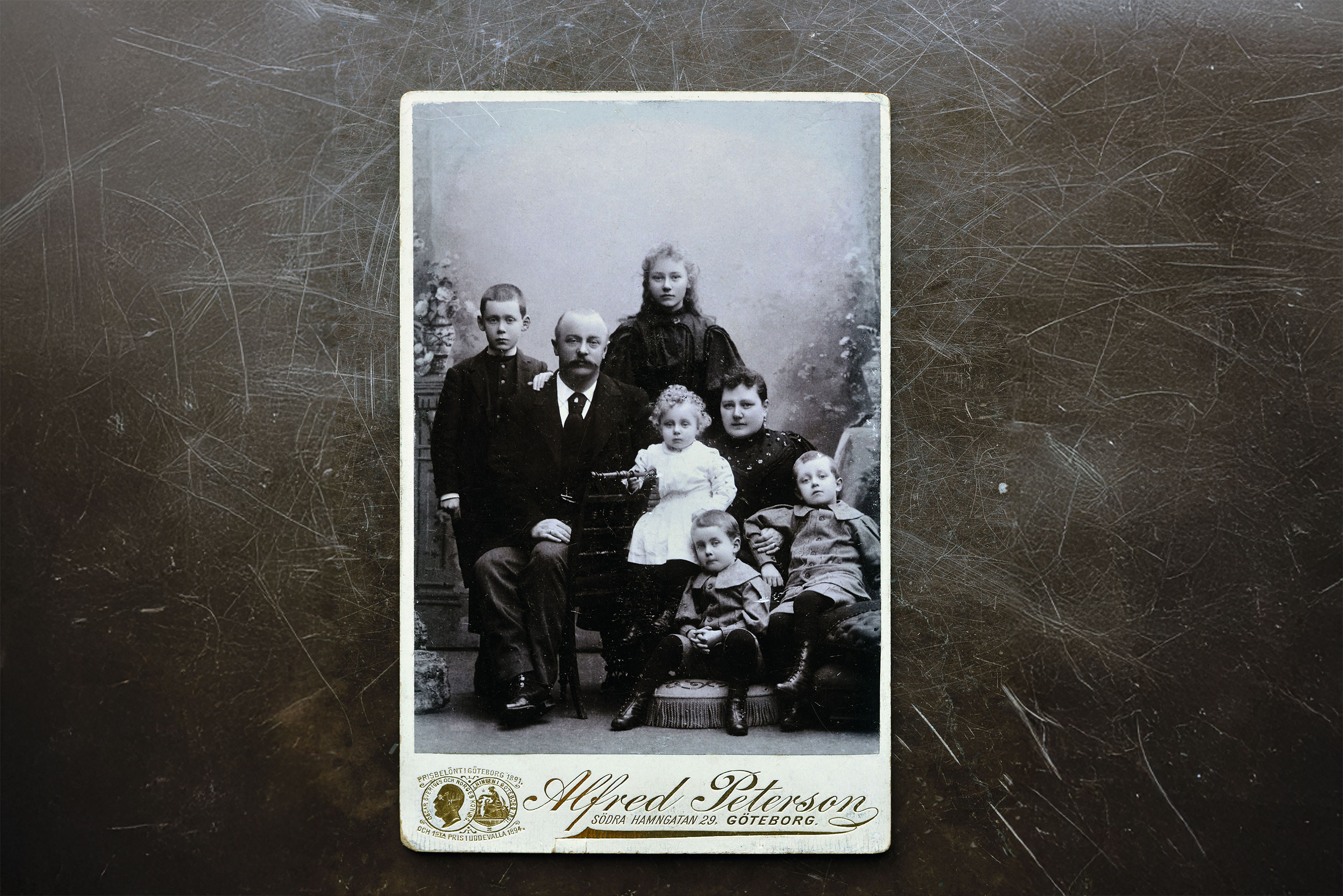 Historiskt foto på familjen Eggers