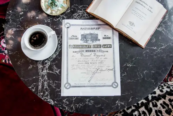 gammalt aktiebrev hotel eggers