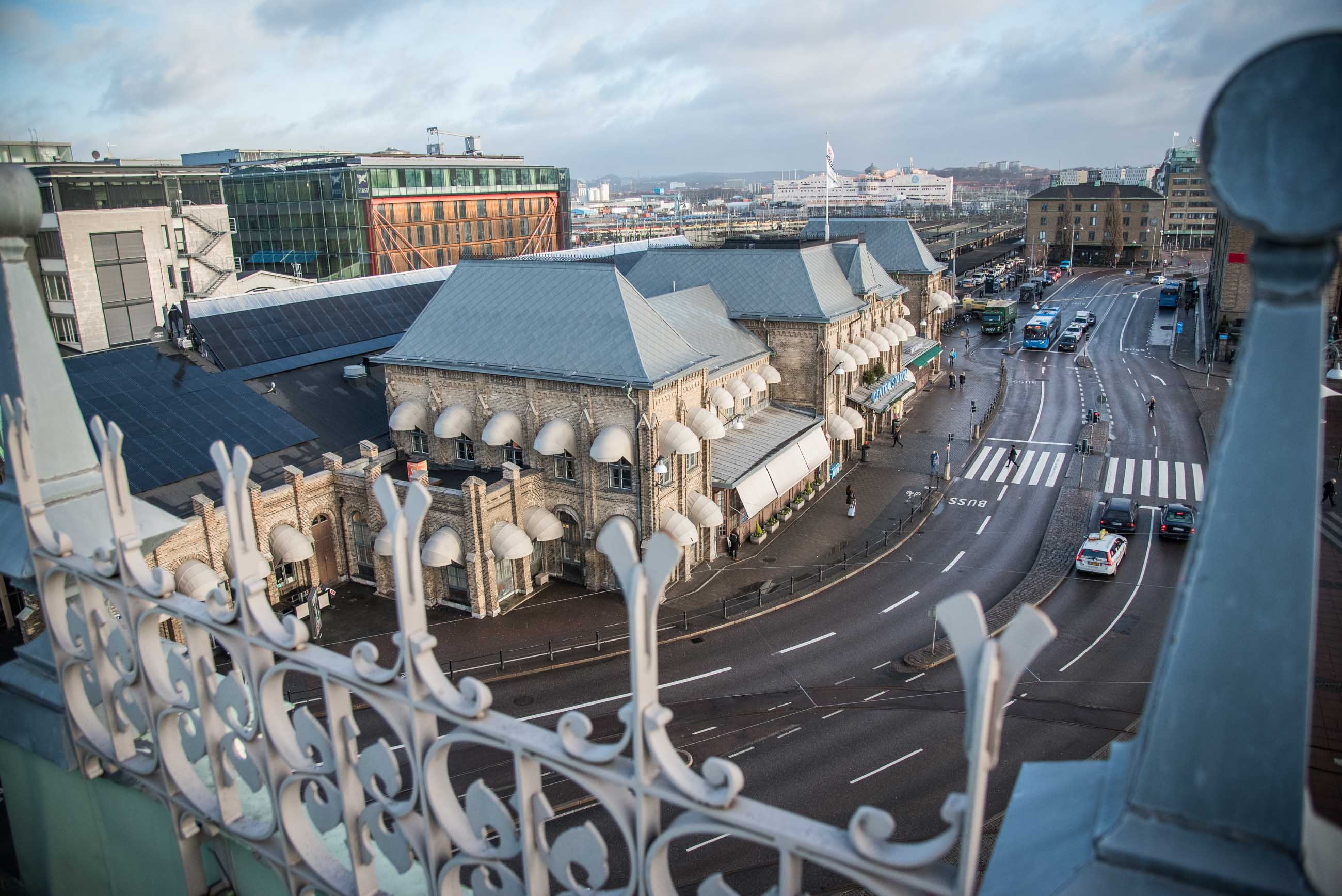 Vy från Eggers tak över centralstationen